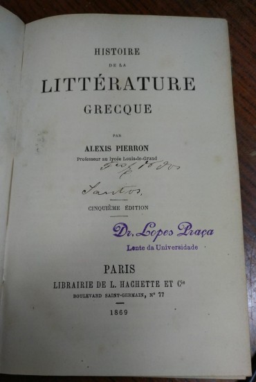 HISTOIRE DE LA LITTERATURE GRECQUE