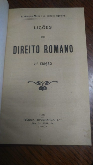 LIÇÕES DE DIREITO ROMANO