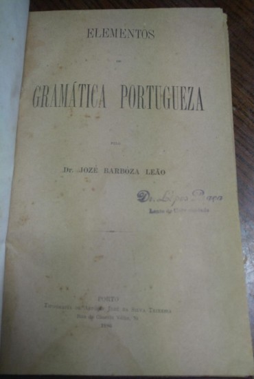 ELEMENTOS DE GRAMATICA PORTUGUEZA