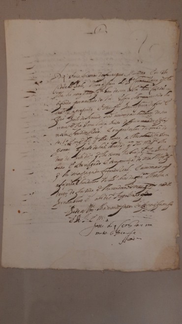 Manuscrito s/ papel, um bifólio, assinado , com sinal público	