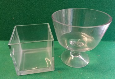 Taça de pé alto e cachepot 