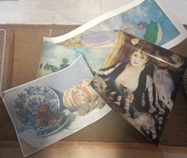 Lote com 5 posters e impressões - Claude Monet e Auguste Renoir