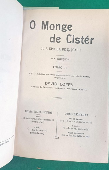 O Monge de Cister ou a epocha de D. João I