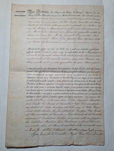 DIPLOMA REI DOM FERNANDO 1855