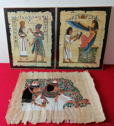 Três papiros (2 emoldurados)