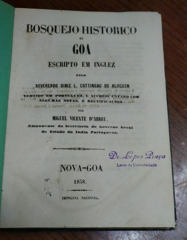 BOSQUEJO HISTORICO DE GOA