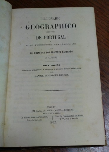 DICCIONARIO GEOGRAPHICO ABREVIADO DE PORTUGAL