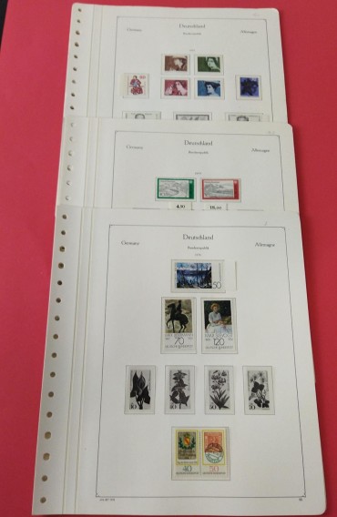 Alemanha federal - Folhas KABE c/ selos de 1975/9 maioria novos