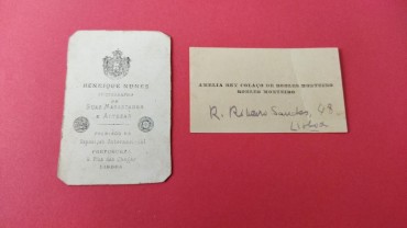 Dois cartões pessoais contendo 1 da Amélia Ley Collaço