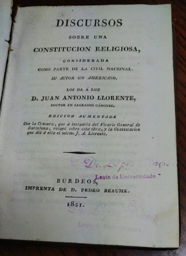 DISCURSOS SOBRE UNA CONSTITUCION RELIGIOSA