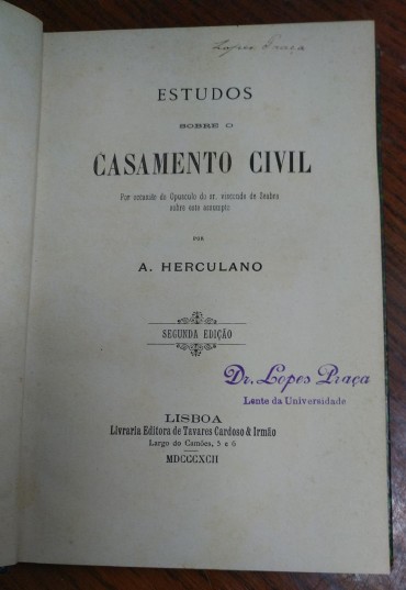 ESTUDOS SOBRE O CASAMENTO CIVIL