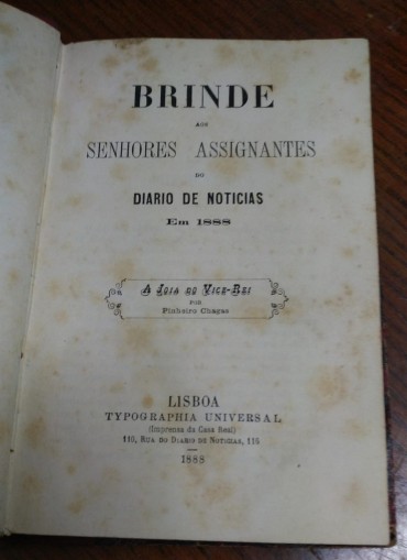 BRINDE AOS SENHORES ASSIGNANTES DO DIARIO NOTICIAS 1888