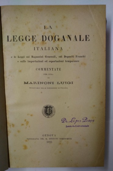 LA LEGGE DOGANALE ITALIANA
