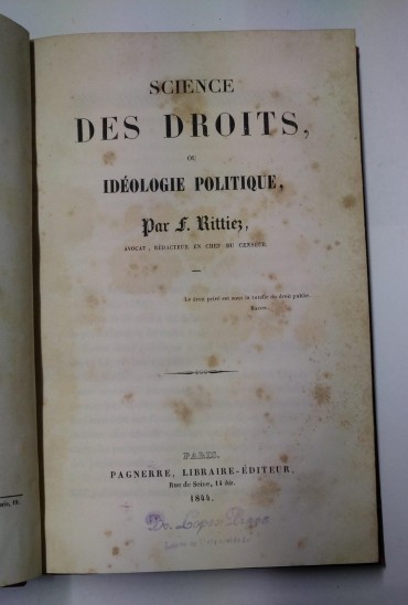 SCIENCE DES DROITS OU IDEOLOGIE POLITIQUE