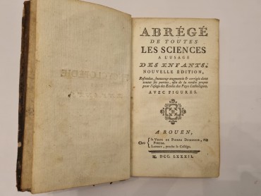 ABRÉGÉ DE TOUTES LES SCIENCES A L`USAGE DES ENFANTS – 1782