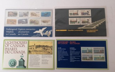 3 carnets por abrir com temáticas de selos canadianos