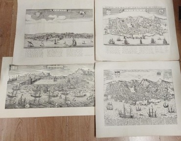Mapa e vistas de Lisboa 
