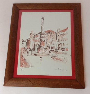 «Lisboa - Praça dos Restauradores» - JOSÉ PÁDUA (1934-2016)