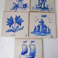 Cinco azulejos figura avulsa