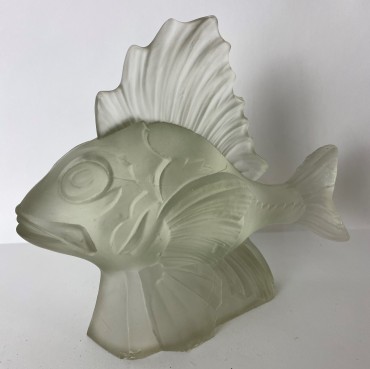 Peixe em vidro Opalino ao gosto Lalique