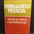 FERNANDO PESSOA - TEXTOS DE CRITICA E DE INTERVENÇÃO