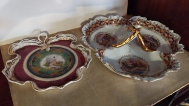 Prato para aperitivos e aneleira 