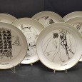 Sete pratos decorativos