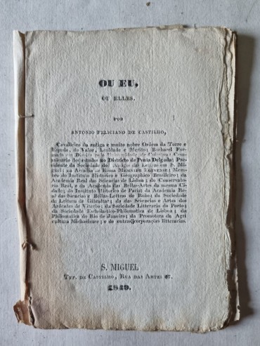 ANTÓNIO FELICIANO DE CASTILHO – 1º EDIÇÃO 