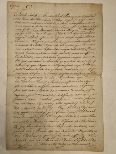 MANUSCRITO MARQUÊS DE POMBAL 1769