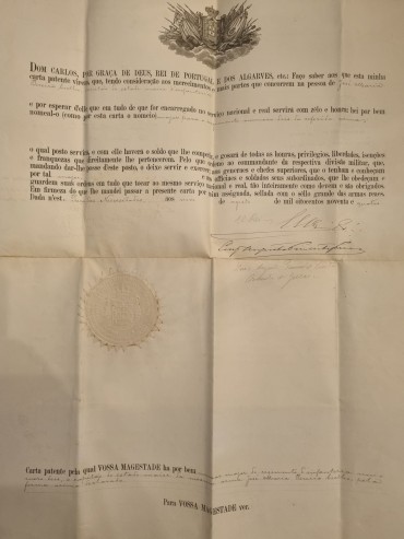 CARTA PATENTE REI DOM CARLOS