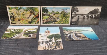6 postais antigos (Madeira (3), Fátima (2) e Águeda (1))