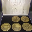 Cinco medalhas «Quadros Célebres de Medicina»