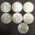 Sete moedas de 50 escudos da República Portuguesa 1968 (2) e 1969 (5)
