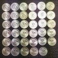 Trinta e cinco moedas de 5 escudos da República Portuguesa 1960