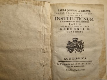 INSTITUTIONUM JURISPRUDENTIAE ECCLESIASTICAE – 1783