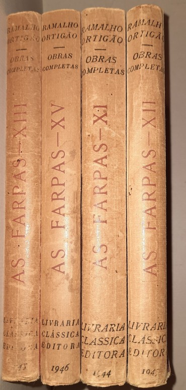 Quatro Volumes de “As Farpas” de Ramalho Ortigão