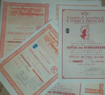 Lote com Seis Títulos de Acções 