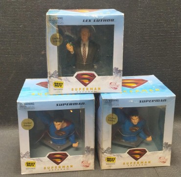 Três bustos Superman/Lex Luthor 
