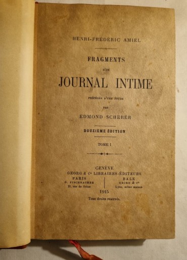 FRAGMENTS D`UN JORNAL INTIME