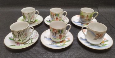Seis chávenas de café