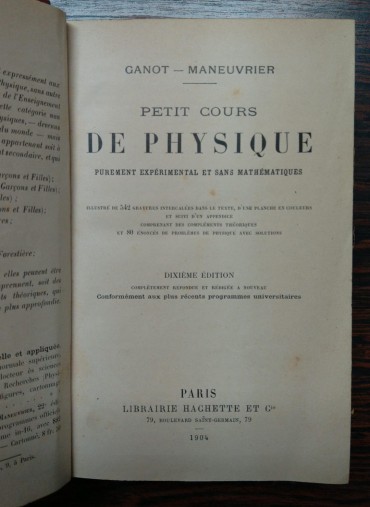 PETIT COURS DE PHYSIQUE