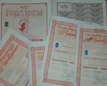 Lote com Seis Títulos de Acções 	