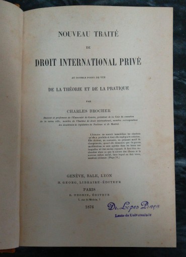NOVEAU TRAITÉ DE DROIT INTERNATIONAL PRIVÉ