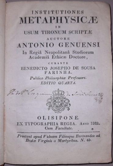 Institutiones Metaphysicae in Usum Tironum Scriptae