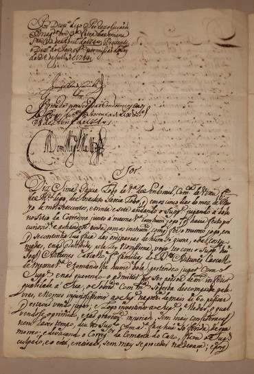 Manuscrito, Um Bifólio em papel, Petição