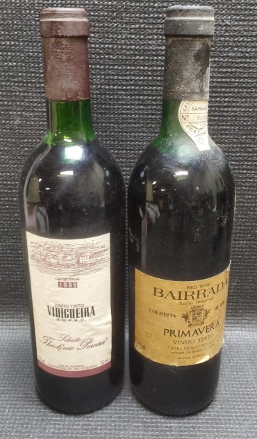 Duas garrafas de vinho tinto
