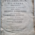 VOCABOLARIO SICILIANO ETIMOLOGICO ITALIANO E LATINO 1785