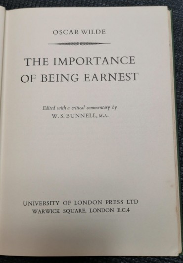 THE IMPORTANCE OF BEING EARNEST