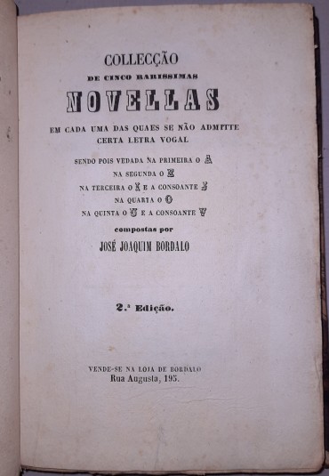 Collecção de Cinco Rarissimas Novellas	