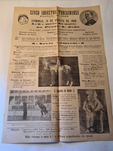 AÇORES RARO CARTAZ DE CIRCO EQUESTRE ANOS 30